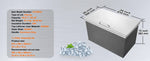 Amocart Drop in Ice Chest Stainless Steel Ice Cooler Commercial Ice Bin with Hinged Cover Outdoor Kitchen Ice Bar