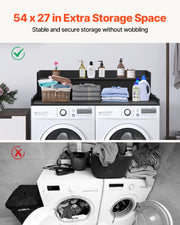 Load image into Gallery viewer, SucceBuy Washer Dryer Countertop w/ Drawer Shelf Wooden Washer and Dryer Countertop Laundry Topper for Laundry Room Organization
