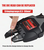 Cordless Hand Held Hydraulic Pliers 16KN Electric Hydraulic Wire Crimper with LED Light & Molds Terminal Crimping Tool