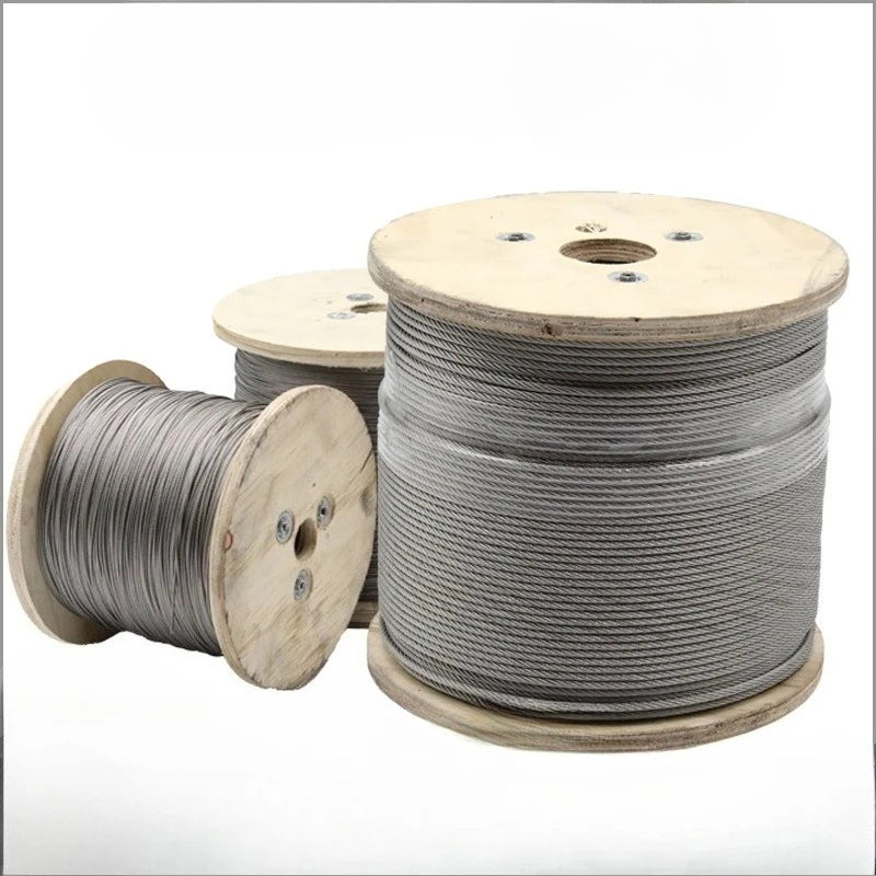 SucceBuy T316 Stainless Steel Cable 7x7 Steel Wire Rope 500FT Cable Railing Transport Wire Rope Cable for Railing Decking DIY