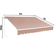 Load image into Gallery viewer, SucceBuy Manual Retractable Awning Outdoor Awning Retractable Sun Shade Water-Resistant Polyester Patio Door Window for Backyard
