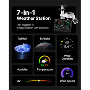 Load image into Gallery viewer, SucceBuy 7-in-1 Wi-Fi Weather Station &amp; APP Control, 7.5-Inch VA Display Solar Powered Sensor, Indoor &amp; Outdoor Weather Forecast
