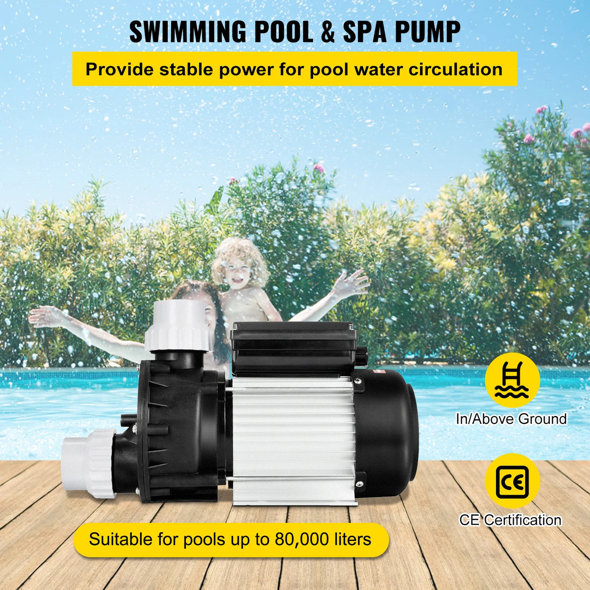 SucceBuy Whirlpool Circulation Pump SPA Pump 1/2 HP 110V 370W Hot Tub Pump For Above Ground Pool Water Circulation Swimming Pool Pump Amocart
