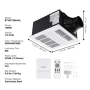 Bild in Galerie-Viewer laden, SucceBuy Bathroom Exhaust Fan 80/110CFM High-Efficiency Ventilation 1.5sones Low Noise Operation Energy-Saving Bathroom Ceiling
