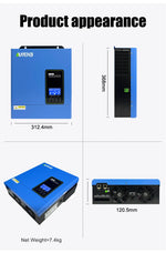 ANENJI Split Phase 12KW 48V Hybrid Solar Inverter Parallel 4.2KW 24V Inverter Pure Sine 120V 220V On Grid MPPT 200A Solar Charger PV 500V
