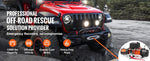 Amocart 13500lbs Electric Winch Car Truck Winch with 80ft Synthetic Rope Wireless & Wired Remote Control for Towing Off-Road