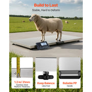 Load image into Gallery viewer, SucceBuy 0.1lbs Accuracy 660lbs Digital Shipping Scale with LCD Display Hold/Tare Function &amp; AC/DC Power Supply Fit for Packages - AMOCART
