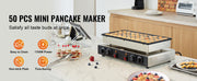 Bild in Galerie-Viewer laden, SucceBuy 50Pcs Mini Dutch Pancake Maker Dorayaki Baker Machine Commercial Non-stick Waffle Maker Dual Temp &amp; Time Control
