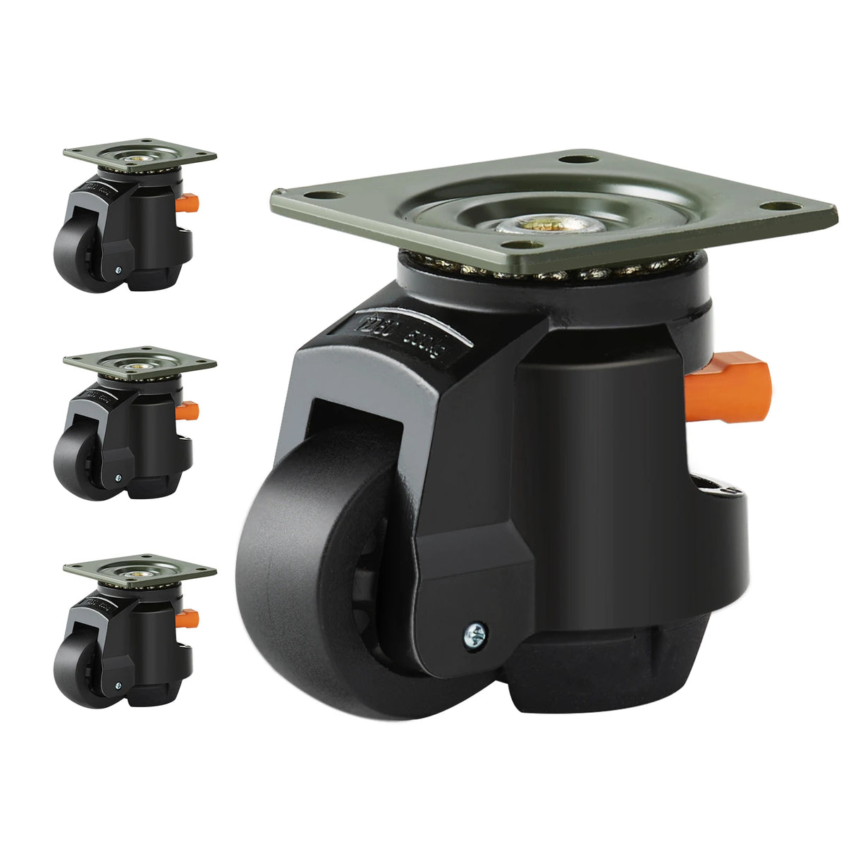 SucceBuy 4Pcs Leveling Casters Heavy Duty Swivel Caster Wheels with Handle Design Height Adjustable Feet for Workbench Machine Amocart
