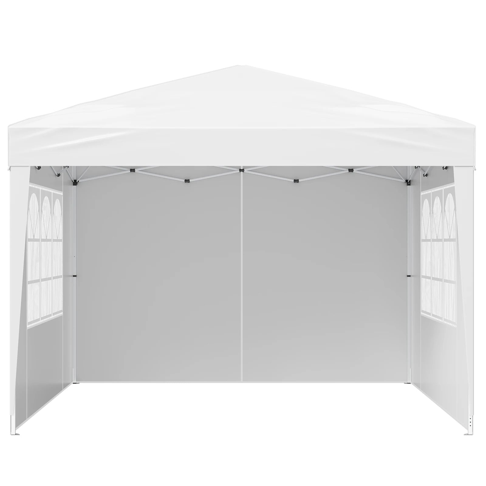 SucceBuy Pop Up Canopy 10x10FT Instant Canopy Portable Gazebo with 3 Sidewalls&2 Ventilated Windows Height Adjustable for Events