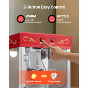 Load image into Gallery viewer, Amocart Popcorn Machine with Cart Stainless Steel Kettle Popcorn Maker with 2-Button Control Glass Wall PC Door 1 Scoop 3 Spoon
