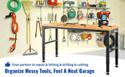 Load image into Gallery viewer, Amocart 2000 lbs Adjustable Garage Workbench 48/61" L x 20" W Work Table with 28.3"-38.1" Height &amp; Hardwood Top for Office Home

