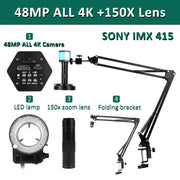 Bild in Galerie-Viewer laden, 4K Microscope For Electronics 48MP Digital Microscope Camera Optional 1-150x Lens LED Light Foldable Bracket Phone Pcb Soldering
