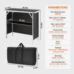 Amocart Folding Portable Bar Table Tradeshow Podium Table for Party Picnic Exhibition Include Carrying Case Storage Shelf Skirt