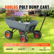 Charger l'image dans la visionneuse de galerie, SucceBuy Chariot de Jardin en Polyéthylène, Facile à Assembler, Châssis en Acier, Poignée Convertible 2-en-1, Transport Sûr
