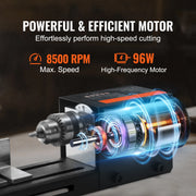 Load image into Gallery viewer, SucceBuy Mini Wood Lathe Machine 2.76inx6.3in 24VDC 96W Machine Accessories 7 Speed s for DIY Woodworking Wood Drill Rotary Tool
