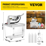 Load image into Gallery viewer, SucceBuy Electric Snow Cone Machine Ice Shaver Crusher Granizing Glass Blender Mixer Chopper Stainless Steel Colder Commercial
