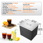 SucceBuy Ice Chest Stainless Steel Ice Cooler Commercial Ice Bin with Cover Outdoor Kitchen Ice Bar Drain-pipe and Drain Plug