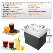 Load image into Gallery viewer, SucceBuy Ice Chest Stainless Steel Ice Cooler Commercial Ice Bin with Cover Outdoor Kitchen Ice Bar Drain-pipe and Drain Plug - AMOCART
