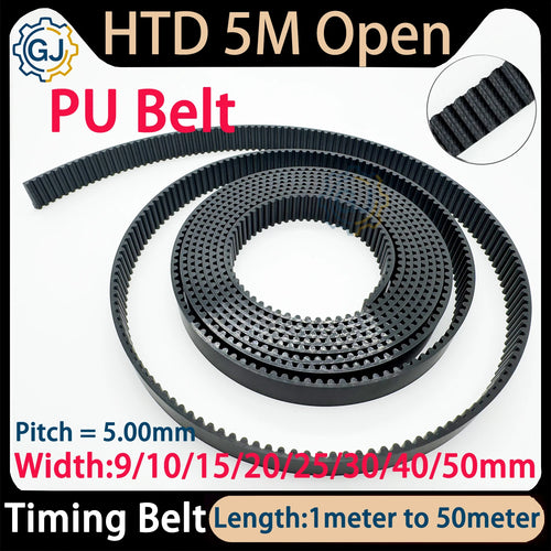 HTD 5M PU Open Belt Width 9/10/12/15/20/25/30/40mm Drive Belt HTD5M Polyurethane Open Ended Transmission Conveyor Machine Belts
