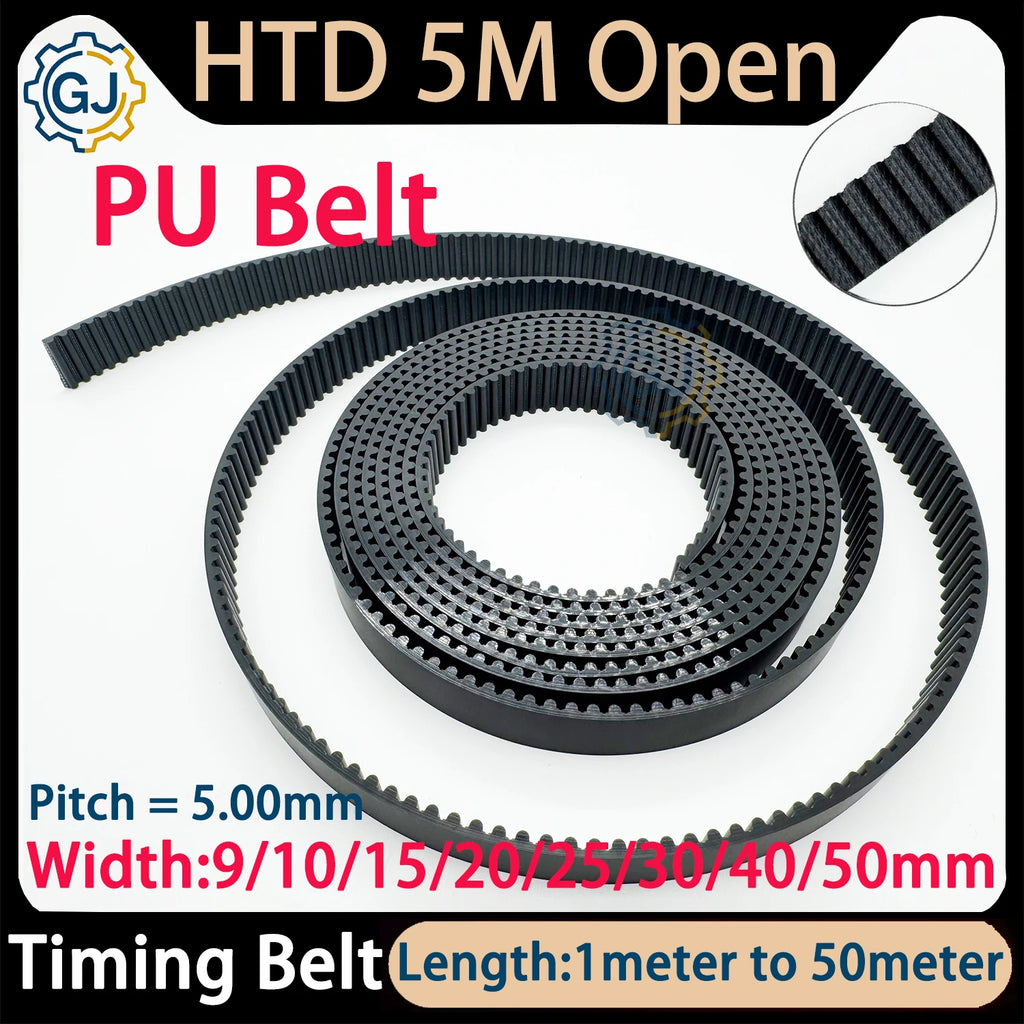 HTD 5M PU Open Belt Width 9/10/12/15/20/25/30/40mm Drive Belt HTD5M Polyurethane Open Ended Transmission Conveyor Machine Belts