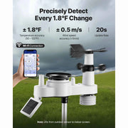 Bild in Galerie-Viewer laden, SucceBuy 7-in-1 Wi-Fi Weather Station &amp; APP Control, 7.5-Inch VA Display Solar Powered Sensor, Indoor &amp; Outdoor Weather Forecast

