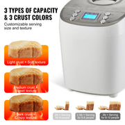 Load image into Gallery viewer, SucceBuy 3 LB Bread Maker 15-in-1 Dough Machine Nonstick Ceramic Pan Automatic Bread maker with Gluten Free Setting - AMOCART
