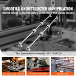 Amocart SFC 2PCS Linear Guide Rails SFC16 SFC20 1000/2000mm & 4 Slide Blocks High Load-Bearing for DIY CNC Routers Lathes Mills
