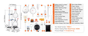 Bild in Galerie-Viewer laden, SucceBuy Essential Oil Distillation Kit 500ml 2L Distillation Apparatus 3.3 Boro Lab Glassware Distillation Kit w/ Heat Plate
