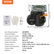 Load image into Gallery viewer, SucceBuy 4 Pcs Leveling Casters Heavy Duty Swivel Caster Wheels with Handle Design Height Adjustable Feet for Workbench Machine
