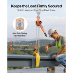 SucceBuy Manual Lever Chain Hoist 1-1/2T / 3T / 6T  Capacity Come Along 10FT/ 20FT Lift G80 Alloy Steel Chain 360°Rotating Hooks