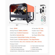 Load image into Gallery viewer, Amocart PCP Air Compressor 4500PSI/30Mpa Diving Scuba Tank Double-Cylinder Auto Stop with External Water &amp; Fan Cooling System
