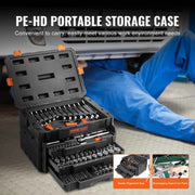 Load image into Gallery viewer, Amocart Mechanics Tool Set and Socket Set 1/4" 3/8" 1/2" Drive Deep Standard Sockets 450 Pcs SAE and Metric Mechanic Tool Kit
