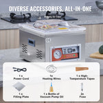 Amocart DZ-260A Chamber Vacuum Sealer with 15.7" Sealing Length Kitchen Vacuum Packing Machine for Home Foods Meats Marinades