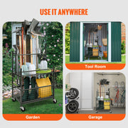 Bild in Galerie-Viewer laden, SucceBuy 16 Slots Garden Tool Organizer Yard Tool Tower Rack with Hooks Wheels Long-Handled Rake Stand Holder for Garage Storage
