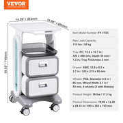 Charger l'image dans la visionneuse de galerie, for Lab Clinic Hospital Salon Amocart 2/3/4/5 Tiers Lab Carts Lab Utility Cart Mobile Medical W/ ABS Material Rolling Cart
