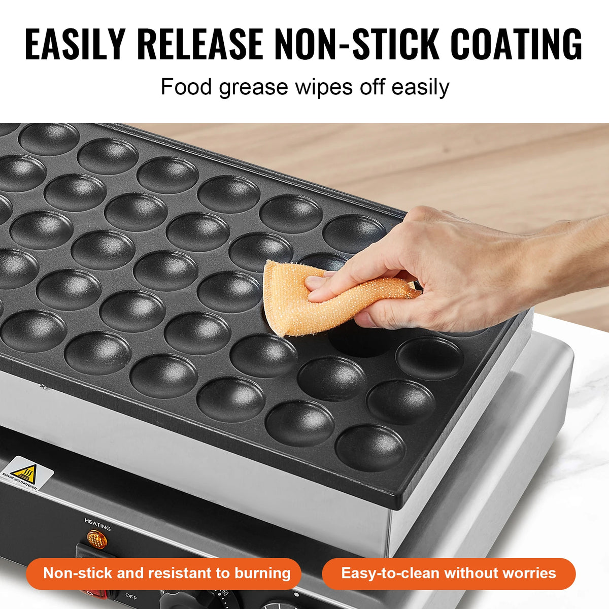 SucceBuy 50Pcs Mini Dutch Pancake Maker Dorayaki Baker Machine Commercial Non-stick Waffle Maker Dual Temp & Time Control Amocart