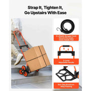 Load image into Gallery viewer, Amocart Stair Climbing Cart 120lbs Stair-Climbing Capacity w/ Telescoping Handle 6 Wheels and 2 Bungee Cords for Home Groceries
