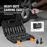 Amocart 360 Degree Swivel Impact Socket Set 3/8" Socket Set Deep Universal Metric 10-19mm 6 Point Cr-Mo Alloy Steel for Repair