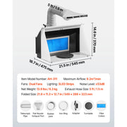Load image into Gallery viewer, SucceBuy Airbrush Spray Booth Dual Fans 21.5x18.7x14.6 in with 3 LED Lights and Exhaust Extension Hose for Painting Models Arts - AMOCART
