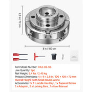 Load image into Gallery viewer, SucceBuy 4 Inch Wood Lathe Chuck 4-Jaw Self-Centering Wood Turning Chuck Set with 1in x 8TPI Thread &amp; Adapter for Woodworking - AMOCART
