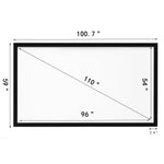 Amocart Projector Screen 92 100 110 120 130 135 155in Aluminum Fixed Frame 16:9 4K HD Home Cinema Theater WallMountable Display