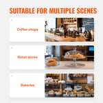 Amocart 2 Tray Clear Pastry Display Case Acrylic Commercial Countertop Bakery Display Case with Front and Rear Door for Bread