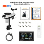Professional Wi-Fi Wireless Weather Station with 7-in-1 Outdoor Weather Sensor, Large Full-Color LCD, 433MHz, 300ft Range, App