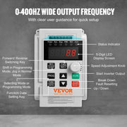 Load image into Gallery viewer, Amocart VFD 5HP4KW Singel Phase 220V-240V Input to 3 Phase 220V-240V Output Variable Frequency Drive for AC Motor Speed Control
