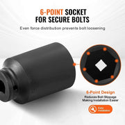 Load image into Gallery viewer, Amocart Axle Nut Impact Socket Set 3/4" Drive 6-Point 8-Piece SAE Spindle Nut Socket Set CR-MO Heat Treated Large Socket Set
