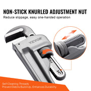 Load image into Gallery viewer, Amocart Pipe Wrench Aluminum Straight Pipe Wrench Adjustable Plumbing Wrench High Strength Jaw &amp; Ergonomic Handle Automotive
