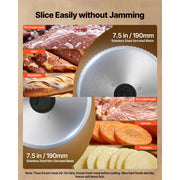 Bild in Galerie-Viewer laden, SucceBuy 200W Meat Slicer 7.5" Electric Deli Slicer with 2 SUS420 Blades &amp; 0-0.6" Adjustable Thickness for Frozen Meat Ham Steak
