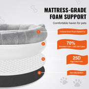 Charger l'image dans la visionneuse de galerie, SucceBuy Human Dog Bed Human Dog Bed for Adult Human Size Dog Bed with Washable Faux Rabbit Fur Cover Egg Orthopedic Foam Grey
