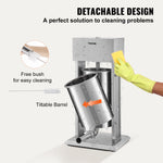 Amocart 10L/15L Electric Sausage Stuffer Stainless Steel Making Sausage Machine Commercial Grade with 4 Filling Funnel for Home
